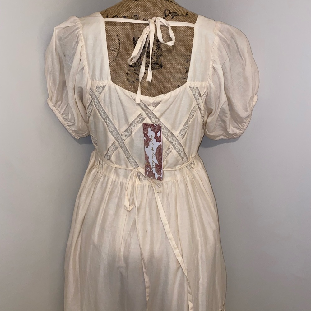 BAND OF THE FREE KAVYA LIGHT TEA LATTICE MAXI DRESS - Picture 4 of 16